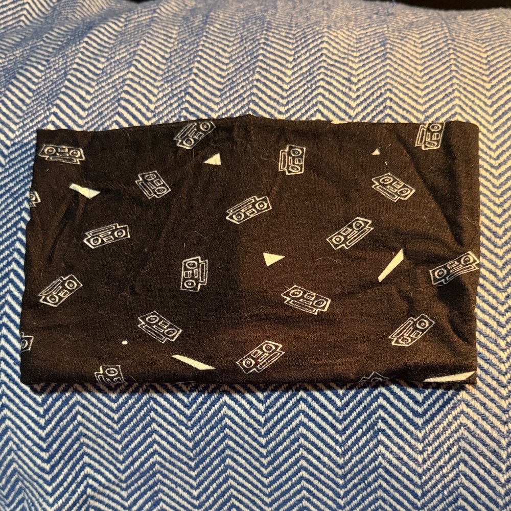 Black Bandana with Boombox Print